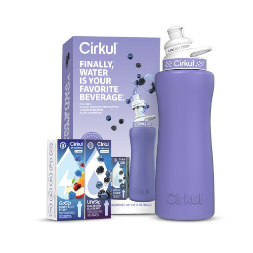 32oz. Matte Periwinkle Stainless Steel Bottle Starter Kit V74Q