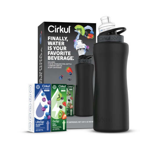 32oz. Matte Black Stainless Steel Bottle Starter Kit 6WGP